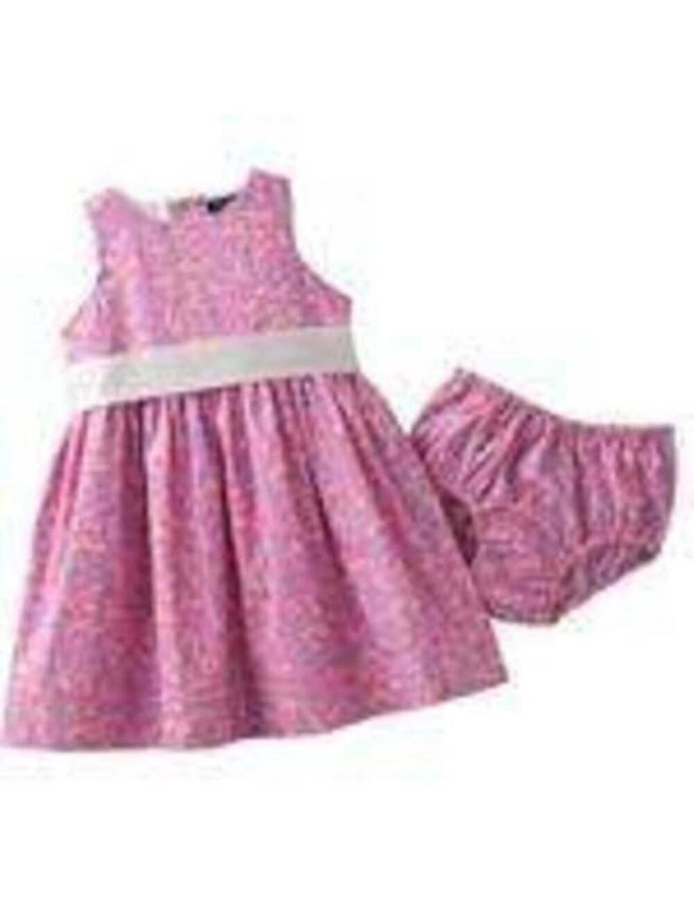 Chaps Sundress & Bloomers Girls 24 months 2 Pc Pink Floral Easter
